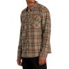 RVCA Men’s Thatll Work Flannel Long Sleeve Woven Shirt(Bombay Brown)
