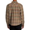 RVCA Men’s Thatll Work Flannel Long Sleeve Woven Shirt(Bombay Brown)