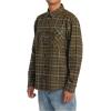 RVCA Men’s Thatll Work Flannel Long Sleeve Woven Shirt(Hughes Flannel/Warm Grey)