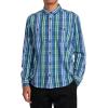 RVCA Men’s Thatll Work Flannel Long Sleeve Woven Shirt(Olympian Blue (Coupled))