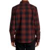 RVCA Men’s Thatll Work Flannel Long Sleeve Woven Shirt(Red Earth)