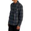 RVCA Men’s Thatll Work Flannel Long Sleeve Woven Shirt(Smoke)