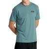 RVCA Men’s Va Mark Short Sleeve Dri-Release T-Shirt(Pine Grey (Icon))