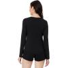 TravisMathew Womens Cloud Henley Long Sleeve(Black)