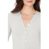 TravisMathew Womens Cloud Henley Long Sleeve(Light Grey)