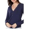 TravisMathew Womens Cloud Henley Long Sleeve(Navy)