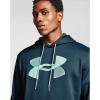 Under Armour mens Armour Fleece Big Logo Hoodie(Mechanic Blue (467)/Seaglass Blue)