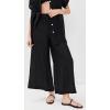 Vitamin A Women’s Tallows Linen Wide Leg Pant Swimsuit Cover Up(Black)
