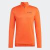 adidas Mens Terrex Multi Half-Zip Long Sleeve T-Shirt(Semi Impact Orange)