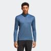 adidas Mens Terrex Multi Half-Zip Long Sleeve T-Shirt(Wonder Steel)