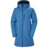 Helly Hansen Women’s Long Belfast Lightweight Waterproof Windproof Breathable Raincoat Jacket with Hood(636 Azurite)
