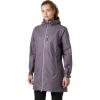 Helly Hansen Women’s Long Belfast Lightweight Waterproof Windproof Breathable Raincoat Jacket with Hood(654 Smoked Purple)