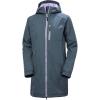 Helly Hansen Women’s Long Belfast Lightweight Waterproof Windproof Breathable Raincoat Jacket with Hood(860 Alpine Frost)