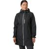 Helly Hansen Women’s Long Belfast Lightweight Waterproof Windproof Breathable Raincoat Jacket with Hood(980 Ebony)