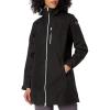 Helly Hansen Women’s Long Belfast Lightweight Waterproof Windproof Breathable Raincoat Jacket with Hood(991 Black)