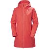 Helly Hansen Women’s Long Belfast Lightweight Waterproof Windproof Breathable Raincoat Jacket with Hood(Hot Coral)