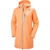 Helly Hansen Women’s Long Belfast Lightweight Waterproof Windproof Breathable Raincoat Jacket with Hood(Melon)