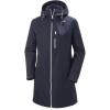 Helly Hansen Women’s Long Belfast Lightweight Waterproof Windproof Breathable Raincoat Jacket with Hood(Navy)