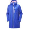 Helly Hansen Women’s Long Belfast Lightweight Waterproof Windproof Breathable Raincoat Jacket with Hood(Royal Blue)