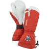 Hestra Army Leather Heli Ski Glove, 3-Finger Snow Glove for Skiing & Snowboarding for Men & Women(Light Red)