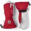 Hestra Army Leather Heli Ski Glove, 3-Finger Snow Glove for Skiing & Snowboarding for Men & Women(Red)