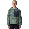 Mountain Hardwear Women’s Microchill Snap Neck Pullover(Nitric Blue Stria Print)