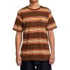 RVCA Men’s Premium Red Stitch Short Sleeve Graphic Tee Shirt(Bombay Brown (Somedays Stripe))