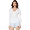 TravisMathew Womens Cloud Henley Long Sleeve(White)