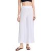 Vitamin A Women’s Tallows Linen Wide Leg Pant Swimsuit Cover Up(White)