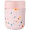 W&P Porter Ceramic Mug w/ Protective Silicone Sleeve, Terrazzo Charcoal 12 Ounces | On-the-Go | Reusable Cup for Coffee or Tea | Portable | Dishwasher Safe(Terrazzo Blush)