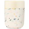 W&P Porter Ceramic Mug w/ Protective Silicone Sleeve, Terrazzo Charcoal 12 Ounces | On-the-Go | Reusable Cup for Coffee or Tea | Portable | Dishwasher Safe(Terrazzo Cream)