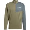 adidas Mens Terrex Multi Half-Zip Long Sleeve T-Shirt(Olive Strata)