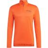 adidas Mens Terrex Multi Half-Zip Long Sleeve T-Shirt(Semi Impact Orange)