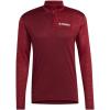 adidas Mens Terrex Multi Half-Zip Long Sleeve T-Shirt(Shadow Red)