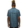 prAna Men’s Lost Sol Printed Short Sleeve Shirt Standard Fit(Grey Blue Cracked Earth)