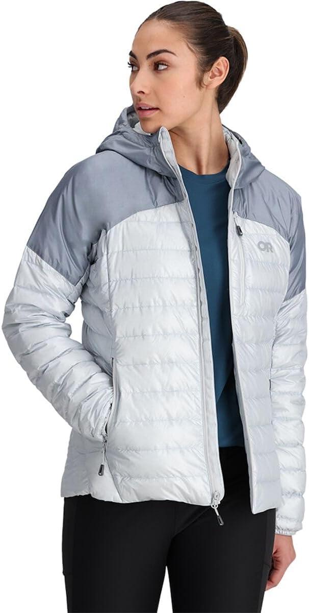 imageOutdoor Research Womens Helium Down HoodieTitaniumSlate