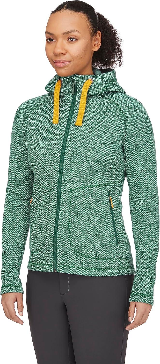 imageRab Womens Amy Hoodie FullZip Casual Lightweight Fashion SweaterKnit FleeceGreen Slate