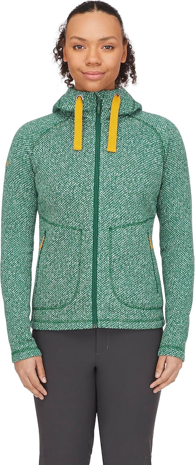 imageRab Womens Amy Hoodie FullZip Casual Lightweight Fashion SweaterKnit FleeceGreen Slate