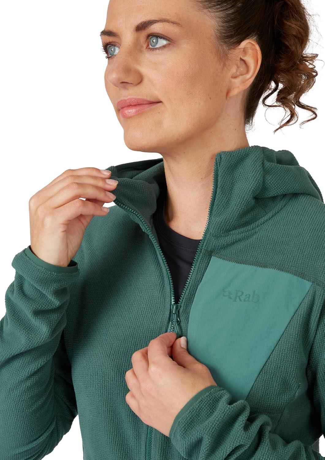 imageRab Womens Tecton Hoody  FullZip Fleece Jacket for Hiking ampamp ClimbingGreen Slate