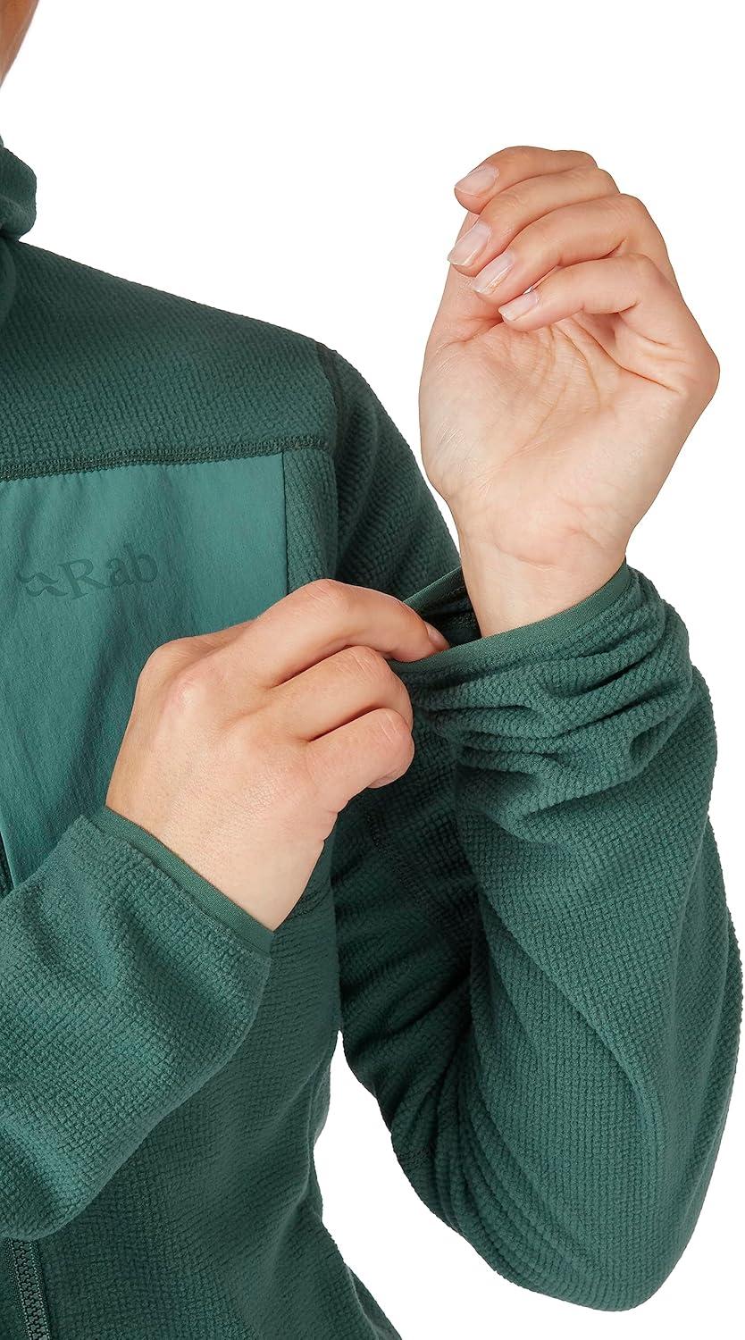 imageRab Womens Tecton Hoody  FullZip Fleece Jacket for Hiking ampamp ClimbingGreen Slate