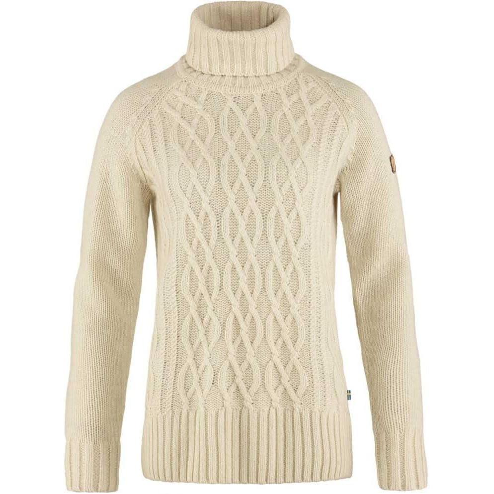 imageFjallraven F84793113S Ovik Cable Knit Roller Neck W Chalk White S