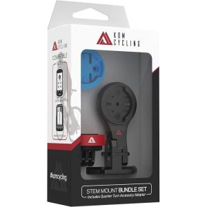 KOM Cycling Quick Release Stem Mount for Wahoo and Garmin Bike Computers (Edge 1040, Elemnt Roam, Elemnt Bolt v2) 1040 Bike Mount Compatible with GoPro Accessories(Combo Kit (Includes Quick Release GoPro Adapter))
