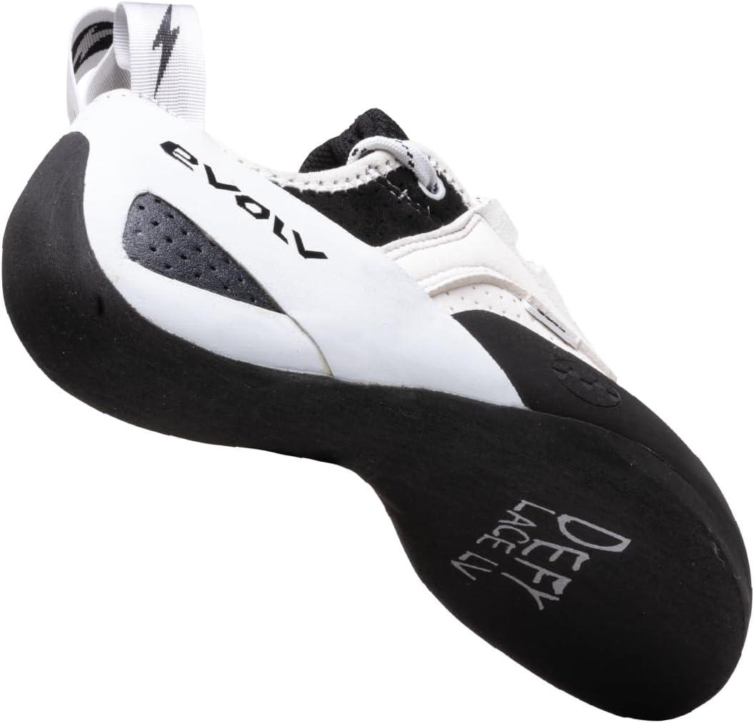imageEVOLV Defy Lace LV Rock Climbing Shoe for EntryLevel Bouldering ampamp Indoor ClimbingGrayWhite