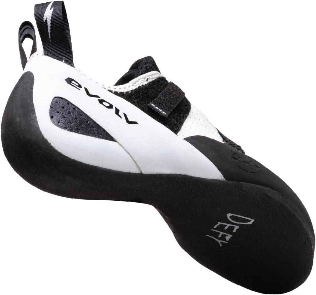 imageEVOLV Defy Rock Climbing Shoe for EntryLevel Bouldering ampamp Indoor ClimbingGrayBlack