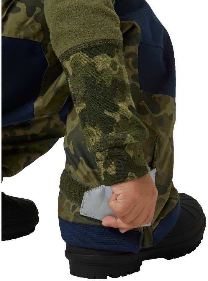 imageHellyHansen Kids Unisex Vertical Insulated Bib Pants for Ultimate Warmth and Comfort432 Utility Green Aop