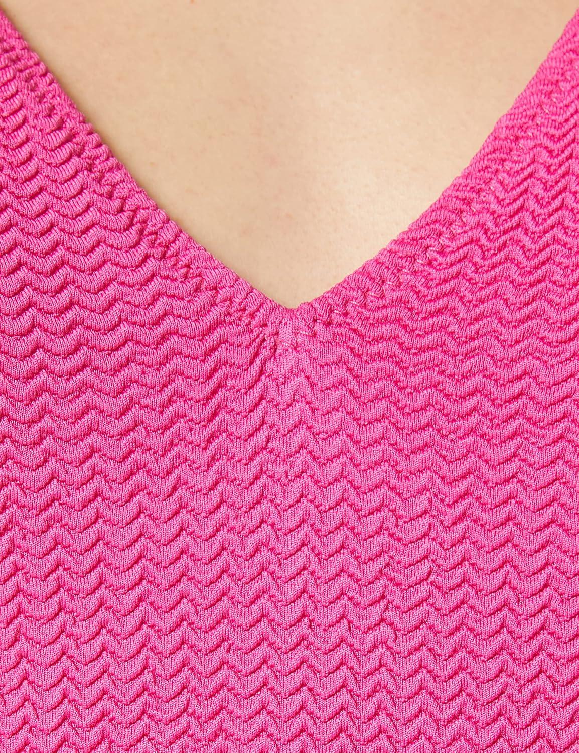 imageSeafolly Womens Deep V Neck Over The Shoulder One Piece SwimsuitSea Dive Fuchsia Rose