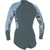 O’Neill Women’s Bahia 2/1mm Front Zip, Long Sleeve, Short Spring Wetsuit, Shade/Palmento Tropical/Faded Denim, 6