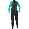 O’Neill Women’s Reactor-2 3:2mm Back Zip Full Wetsuit, Lightweight Warmth with Good Flexibility for Surfing, Paddleboarding, Kayaking(Black/Light Aqua)