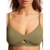 Seafolly Women’s Active Hybrid Bralette Bikini Top Swimsuit with Center Keyhole Detail(Eco Collective Olive)