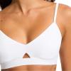 Seafolly Women’s Active Hybrid Bralette Bikini Top Swimsuit with Center Keyhole Detail(White)